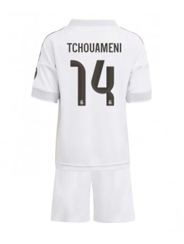 Real Madrid Aurelien Tchouameni #14 Dječji Domaci Dres kompleti 2025-26 Kratak Rukavima (+ kratke hlače)